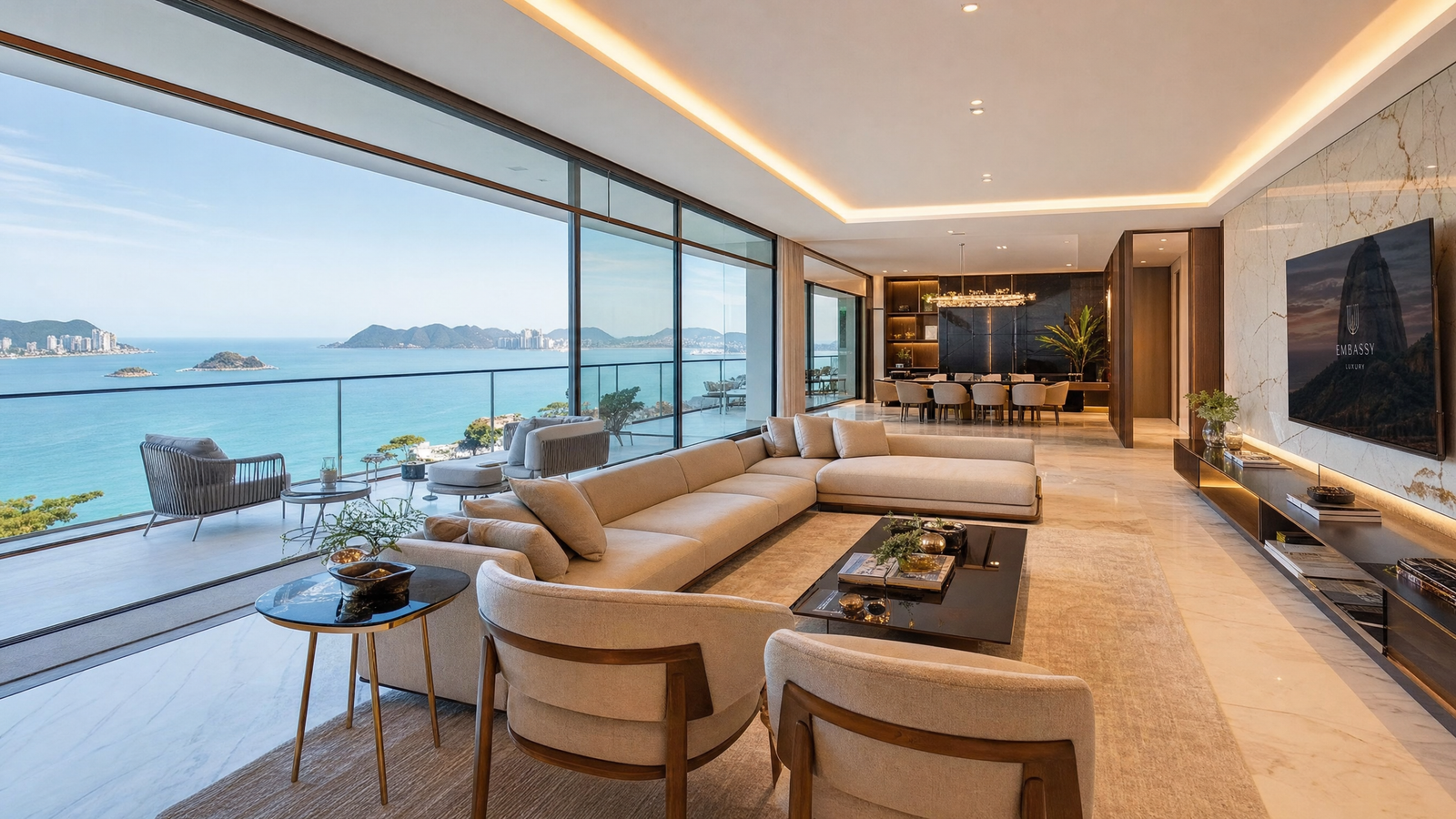 Apartamento de alto padrão com vista para o mar em Itapema